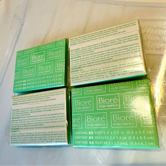 😊 4 Biore Pore Perfect Oil Control Blotting Paper 65 Sheets vintage lot NIP NOS - Picture 1 of 2